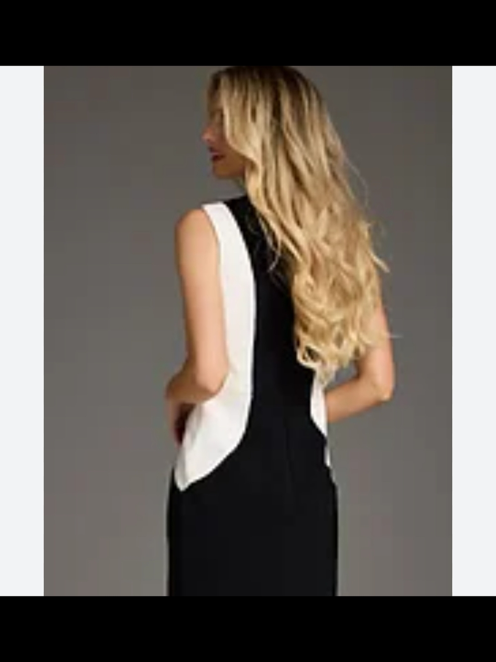 Roulette Black Dress with White Side Panels